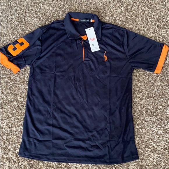 Haoding DST Polo Navy/Orange T-shirt-M - Picture 1 of 6